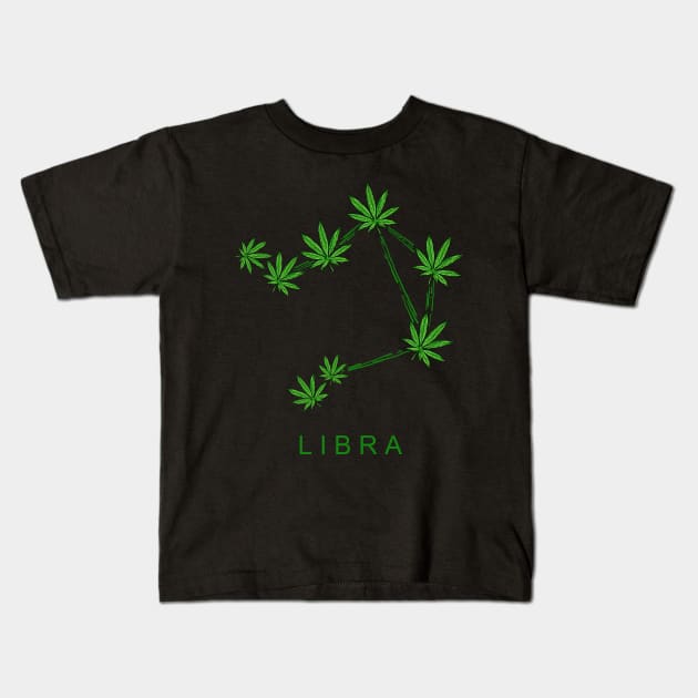 LIBRA WEED ZODIAC Kids T-Shirt by AWANG ART STUDIO